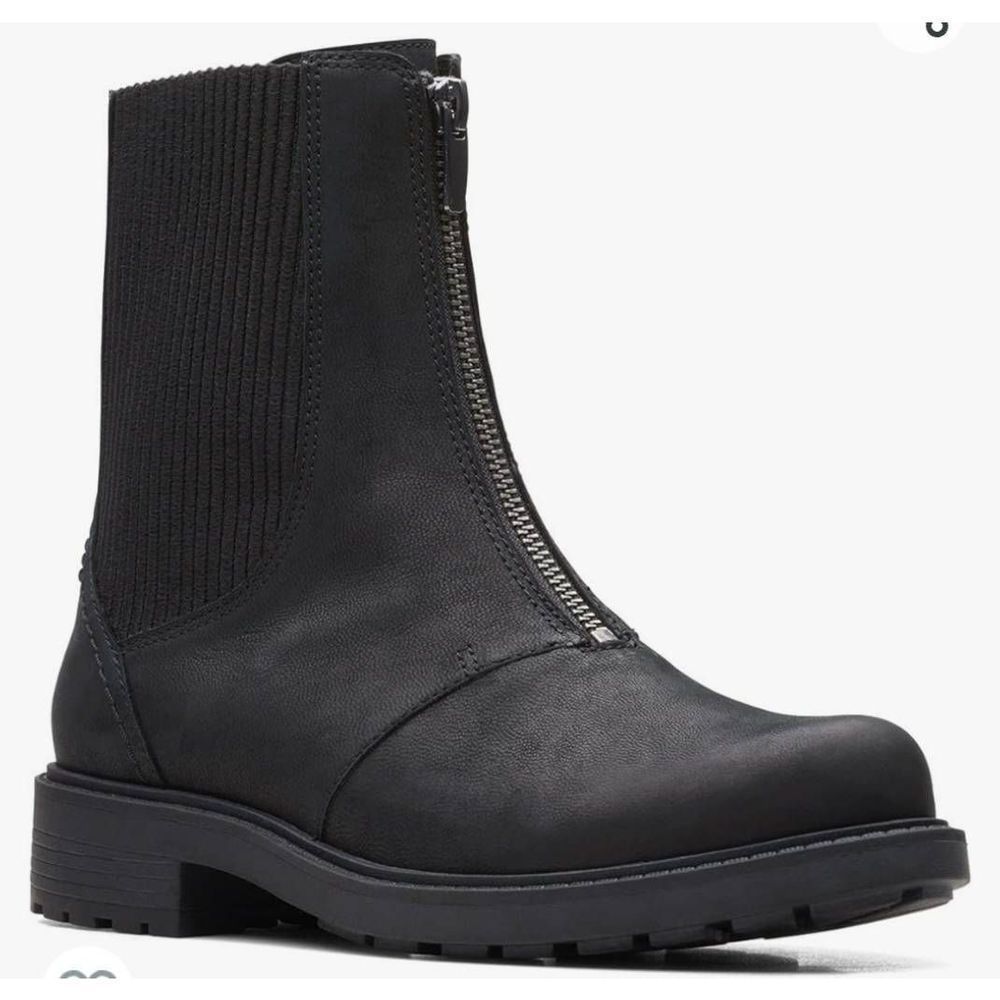 Clarks Women's Leather Chelsea Boots Black Size 10